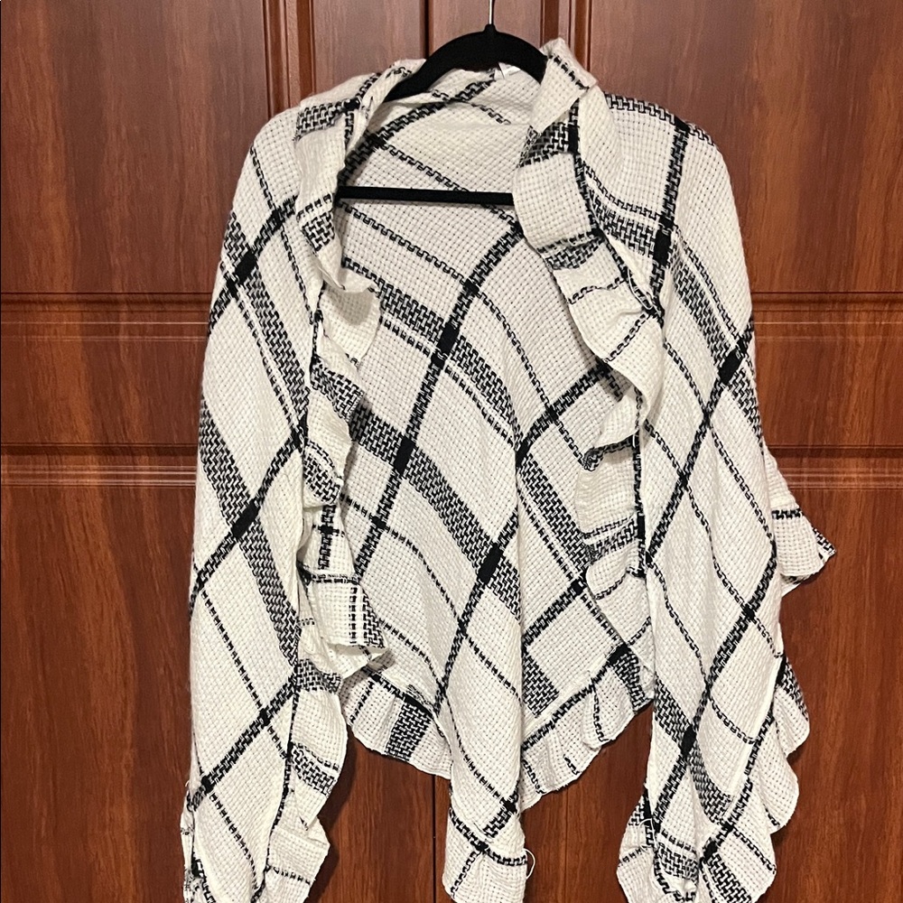 Anthropologie Plaid Shrug Wrap Poncho Scarf